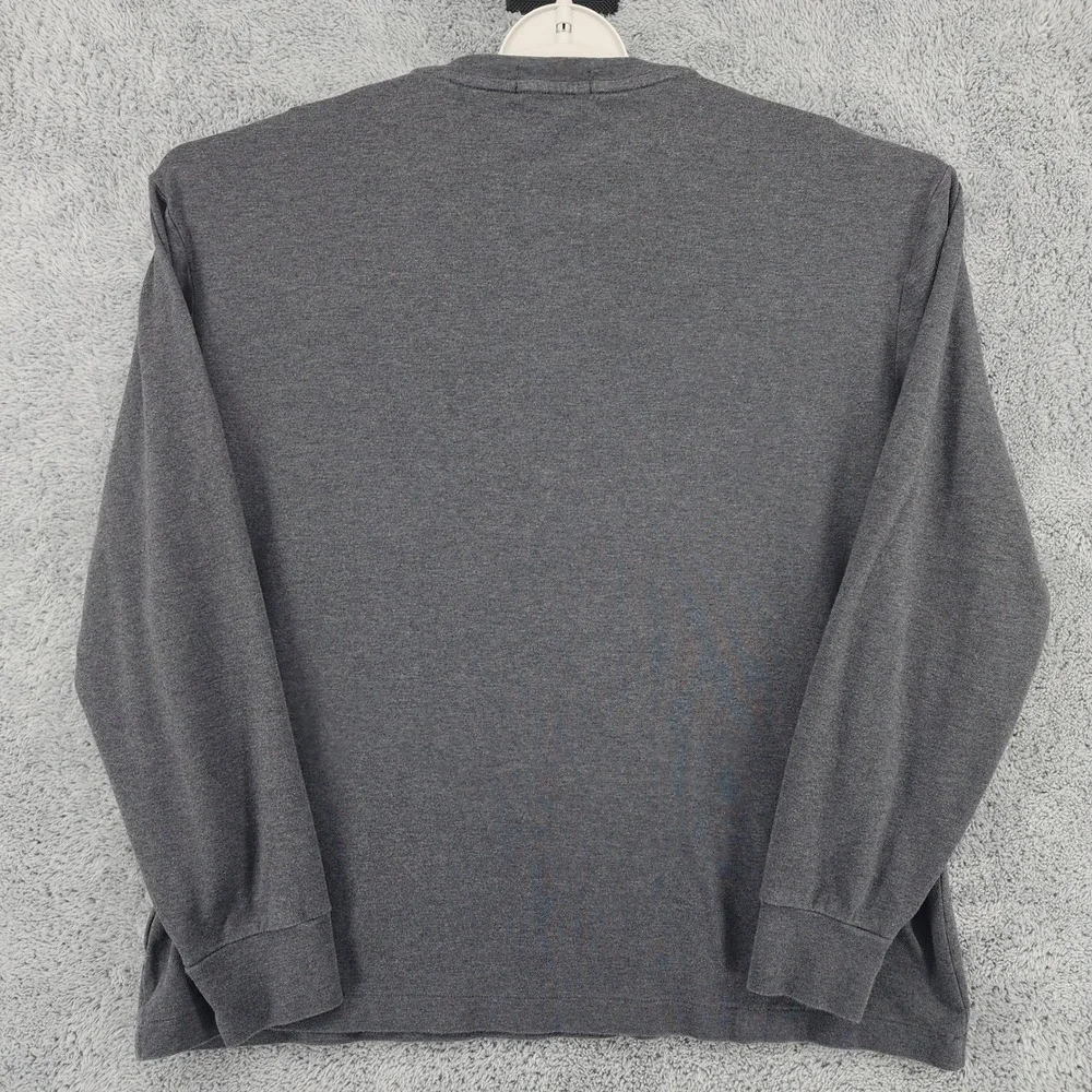 Polo Ralph Lauren Shirt Mens M Heather Gray Crewneck Flesh Pony Logo Long Sleeve